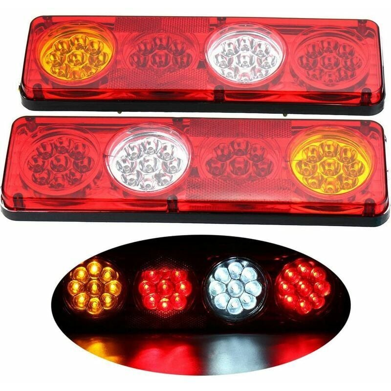 foto del prodotto 2 pezzi fanale posteriore per rimorchio, 36 pezzi luce per rimorchio a led impermeabile luce per rampa a led luce per rimorchio per auto luce freno