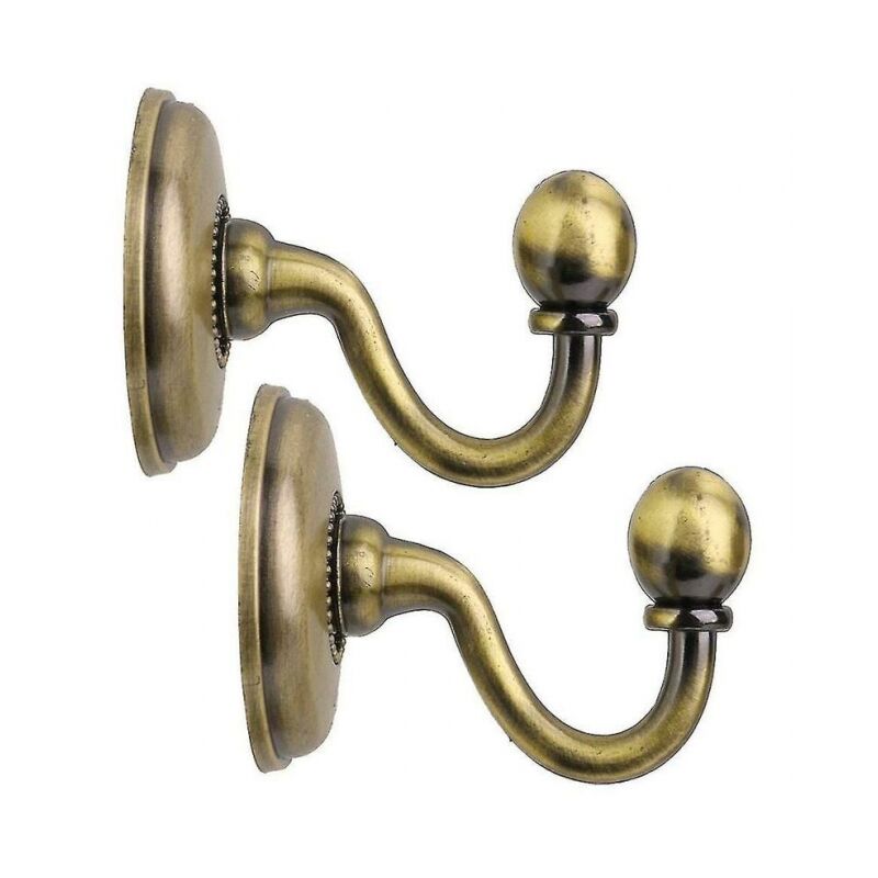 foto del prodotto 2 pezzi fibbia per tenda in pelle scamosciata in lega vintage fibbia gancio porta cappello parete gancio