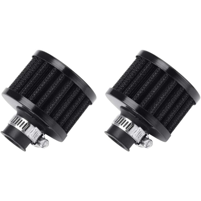 foto del prodotto 2 pezzi filtro aria fredda ventola turbo carter 12 mm mini nero per auto e moto lablanc