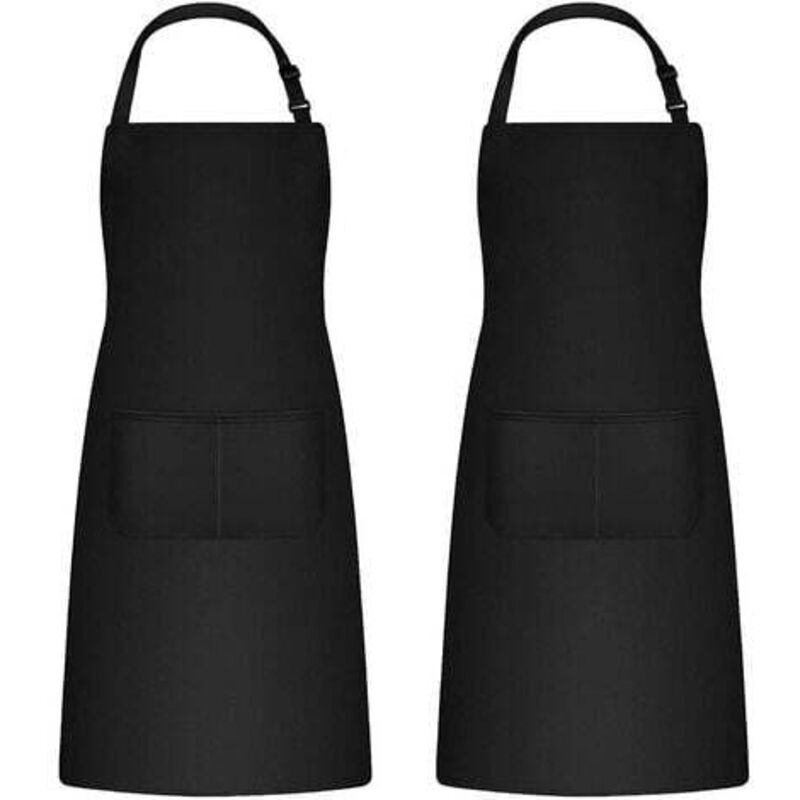 foto del prodotto 2 pezzi grembiuli da cucina per uomo e donna, grembiuli da cucina portautensili con 2 tasche per barbecue, grembiule da giardinaggio regolabile per