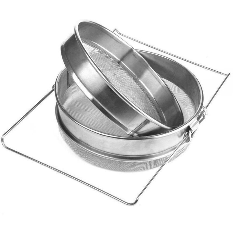 foto del prodotto 2 pezzi in acciaio inox doppio filtro per miele apicoltura apicoltore filtro estrazione miele trich filtro miele filtro miele