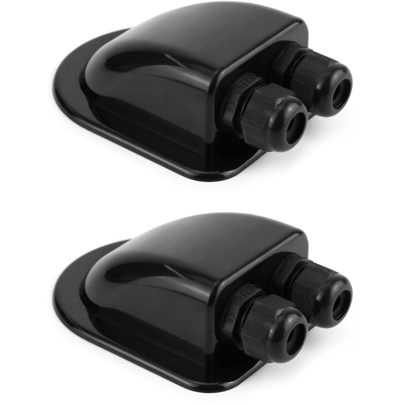 foto del prodotto 2 pezzi ip68 pressacavi per tetto scatola di ingresso cavi impermeabile solare pressacavi doppi resistenti alle intemperie, pressacavi abs per