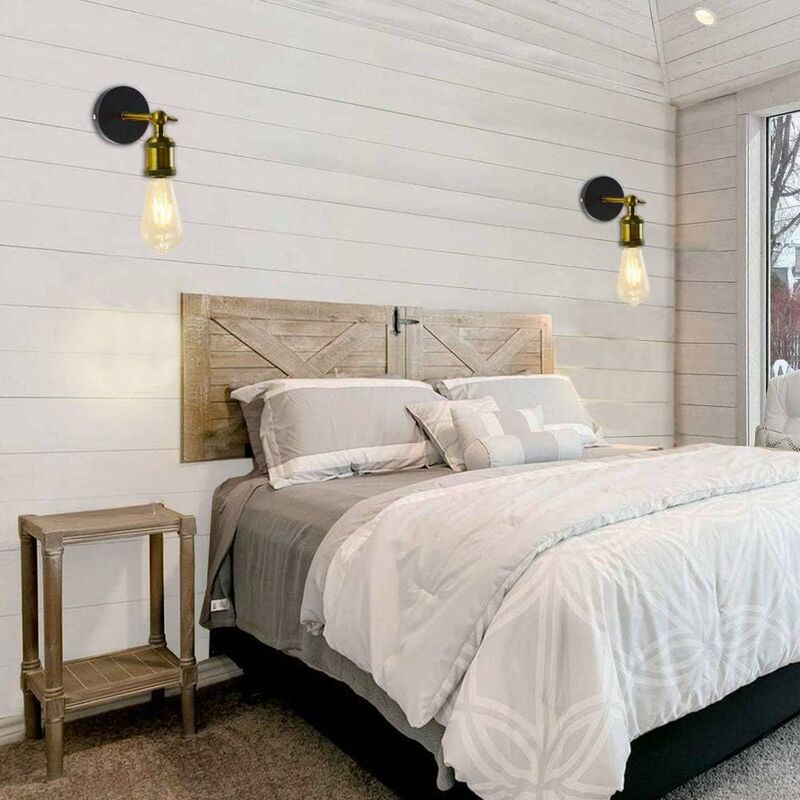 foto del prodotto 2 pezzi lampada a muro industriale retr vintage luce a muro e27 regolabile 180 per camera da letto soggiorno corridoio bronzo
