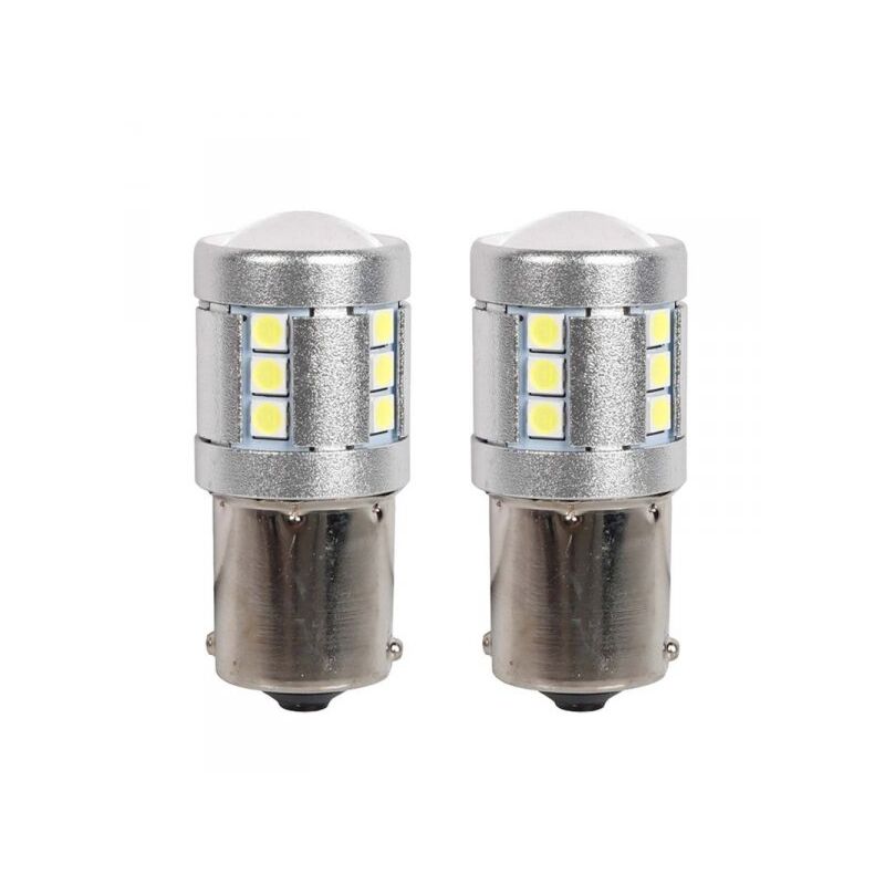 foto del prodotto 2 pezzi lampada led bau15s py21w 21 smd 3030 12v 24v canbus bianco freddo 3.5w