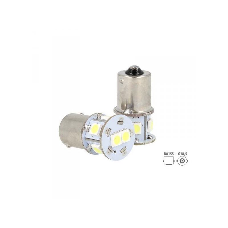 immagine 0 del prodotto 2 pezzi lampada led canbus ba15s g18,5 r5w r10w no errore bianco 12v luci posizione piedi dritti 7 smd 5050