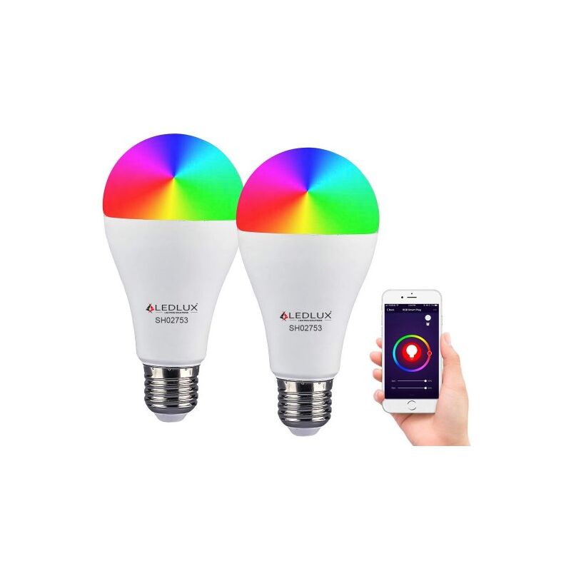 foto del prodotto 2 pezzi lampade led e27 wifi smart a65 15w 1500lm rgb cct app tuya compatible con alexa e google home