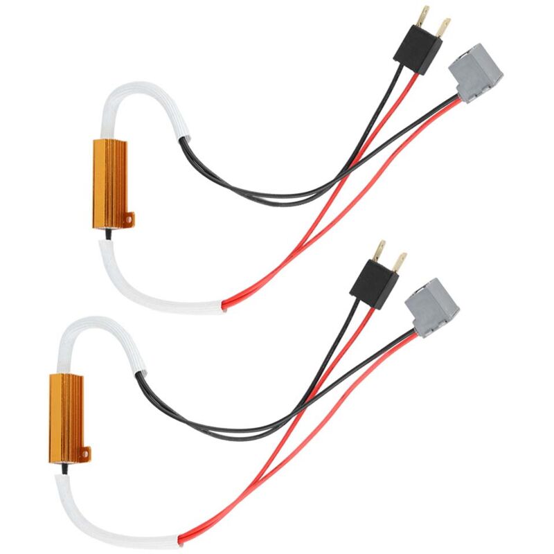 foto del prodotto 2 pezzi led faro fendinebbia resistore di carico decoder anti sfarfallio flash errore cancellatore per h7 eosnow