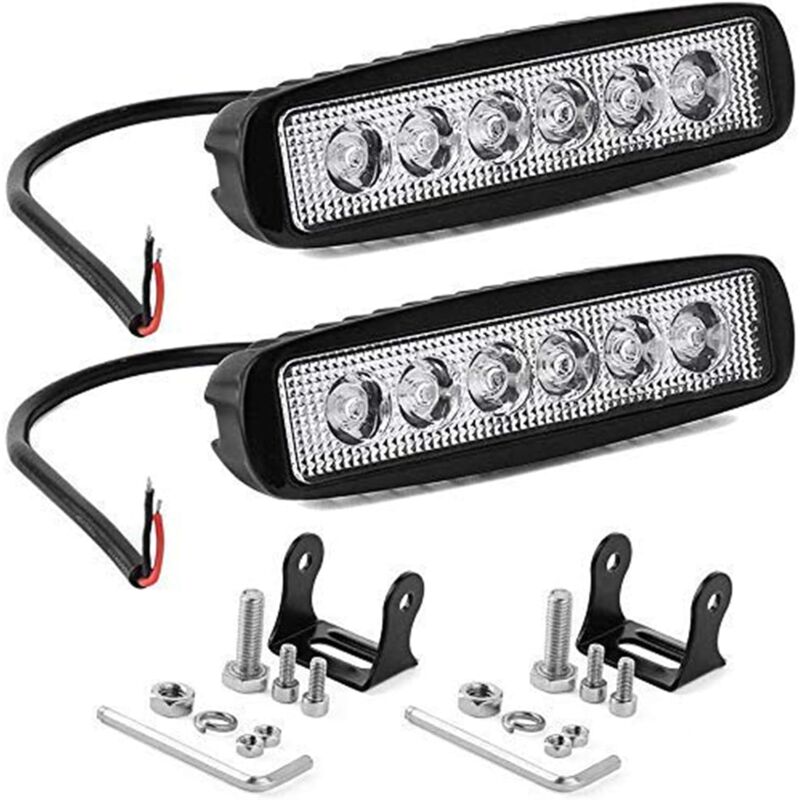 foto del prodotto 2 pezzi led luce di lavoro 15 cm 6 18 w led proiettore 12 v 24 v impermeabile ip67 spot led barra led fendinebbia per 4x4 auto camion trattore suv