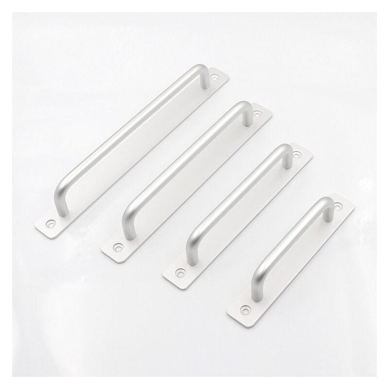foto del prodotto 2 pezzi maniglia porta scorrevole, maniglione per porta in alluminio per armadi da cucina camera da letto, argento 160mm