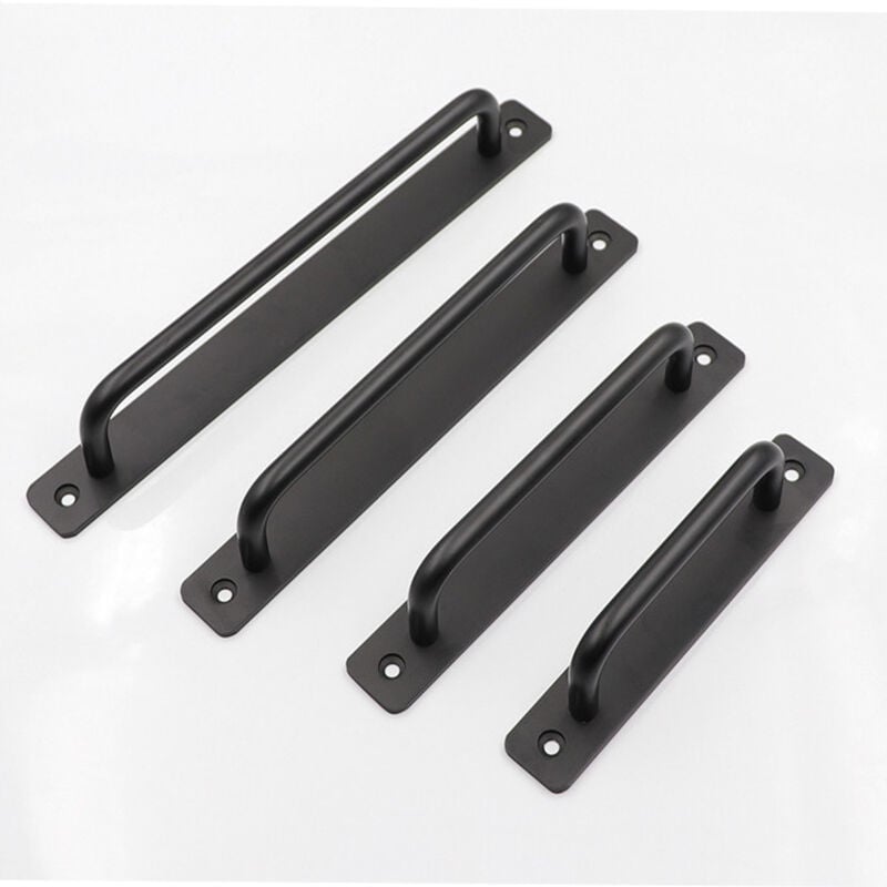 foto del prodotto 2 pezzi maniglia porta scorrevole, maniglione per porta in alluminio per armadi da cucina camera da letto, nero 128mm