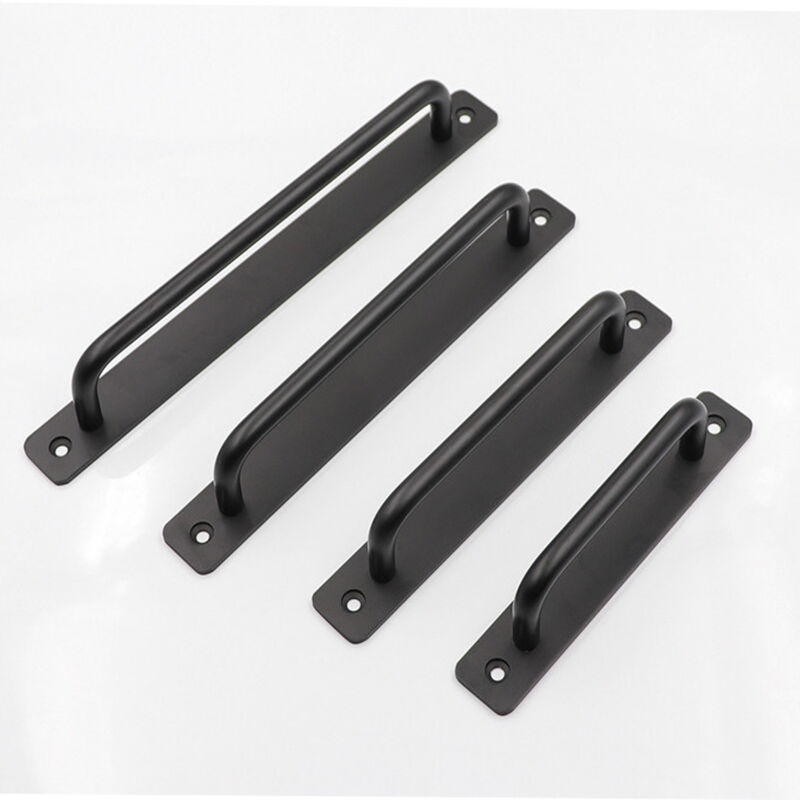 foto del prodotto 2 pezzi maniglia porta scorrevole, maniglione per porta in alluminio per armadi da cucina camera da letto, nero 224mm