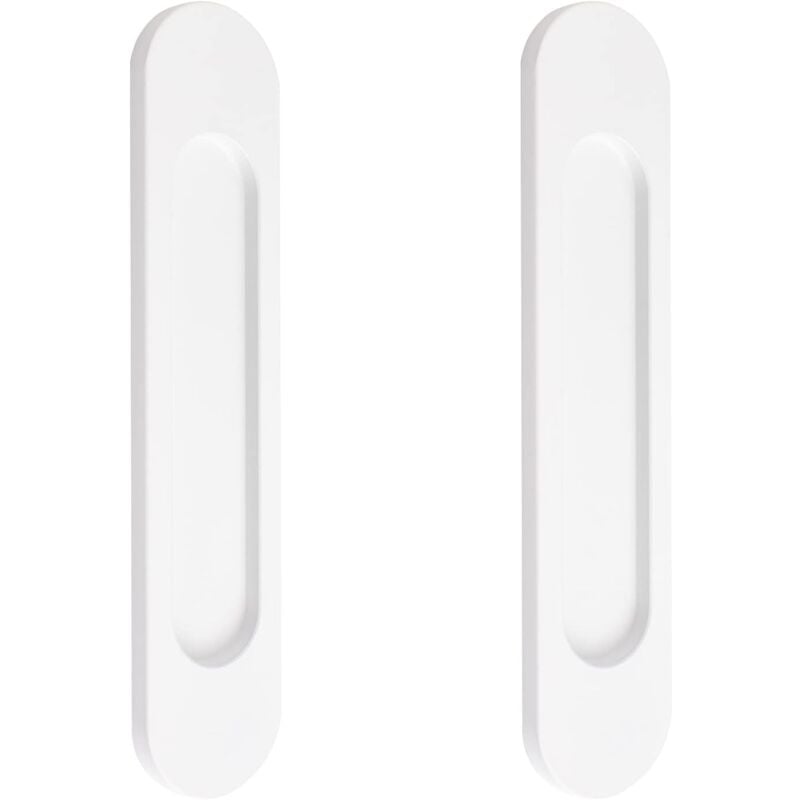 foto del prodotto 2 pezzi maniglie per mobili, tiranti ovali per porte scorrevoli autoadesive ,maniglia adesiva in lega di alluminio per mobili, armadi, finestre - 180 mm bianco