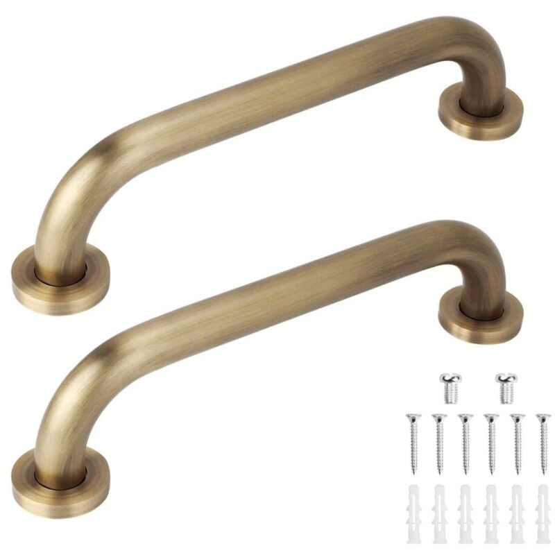 foto del prodotto 2 pezzi maniglione da bagno vintage 40cm maniglia di sicurezza per doccia vasca bronzo
