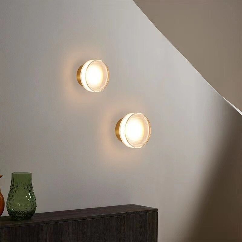 foto del prodotto 2 pezzi moderno lampada da parete led dorato applique da parete interno decorative lampada da muro 13.5cm luce bianca calda