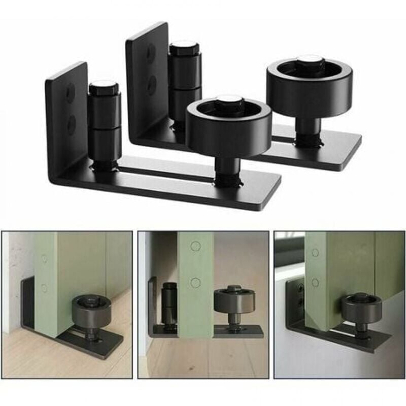foto del prodotto 2 pezzi multifunzionale guida inferiore per porta del fienile guida per pavimento a rulli regolabile per porte scorrevoli ymyny