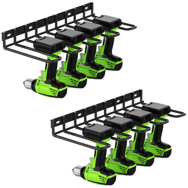 foto del prodotto 2 pezzi organizer per attrezzi da garage, supporto per trapano cacciaviti da parete, organizer per utensili elettrici, appendi attrezzi da parete,