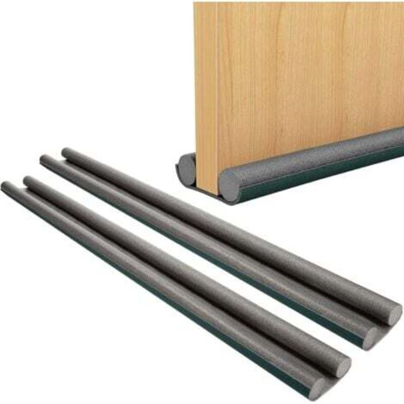foto del prodotto 2 pezzi paraspifferi per porta, antivento, antifreddo, lavabile e tagliabile, antirumore, antitopi e insetti, grigio lablanc