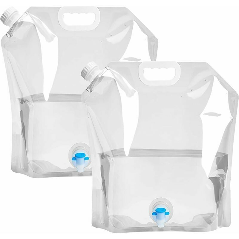 foto del prodotto 2 pezzi pieghevole serbatoio acqua borsa acqua pe pieghevole contenitore acqua borsa stoccaggio acqua borsa acqua 10l grande capacit taniche acqua