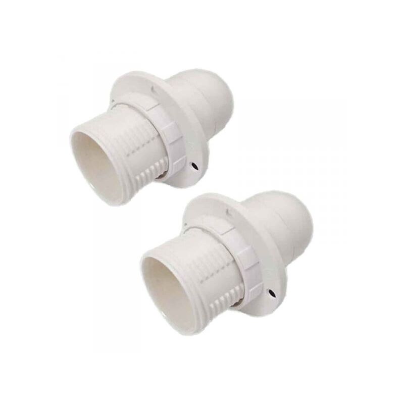 foto del prodotto 2 pezzi portalampade e14, portalampada in termoplastico bianco con ghiera