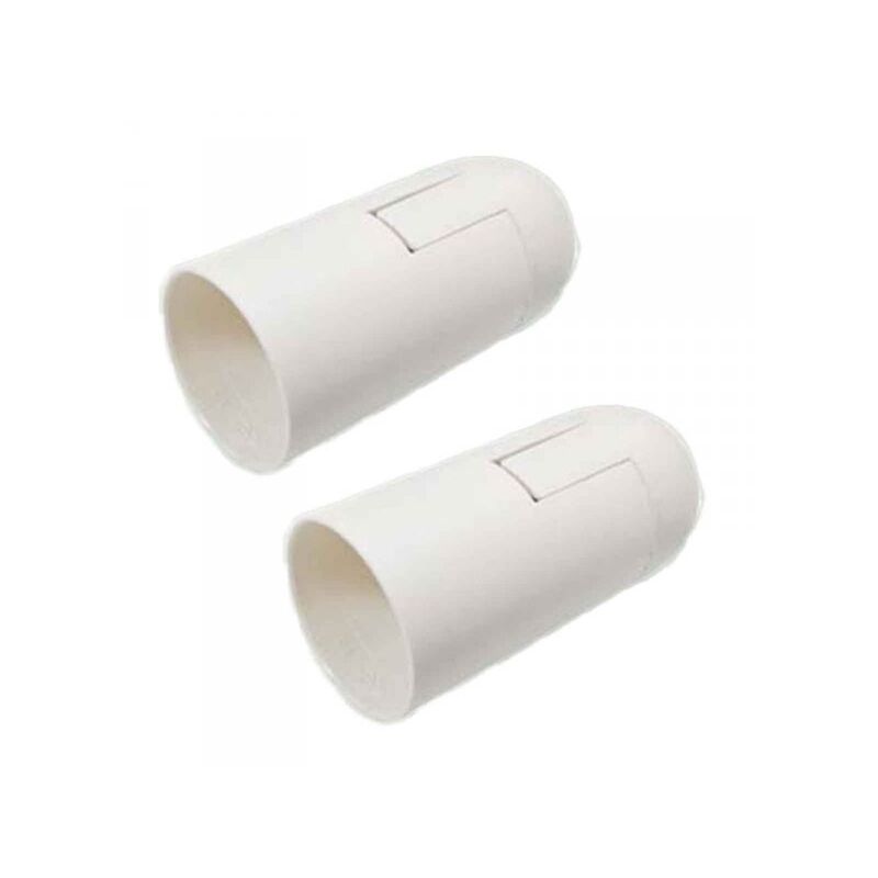 foto del prodotto 2 pezzi portalampade e14, portalampada in termoplastico bianco slim cilindro