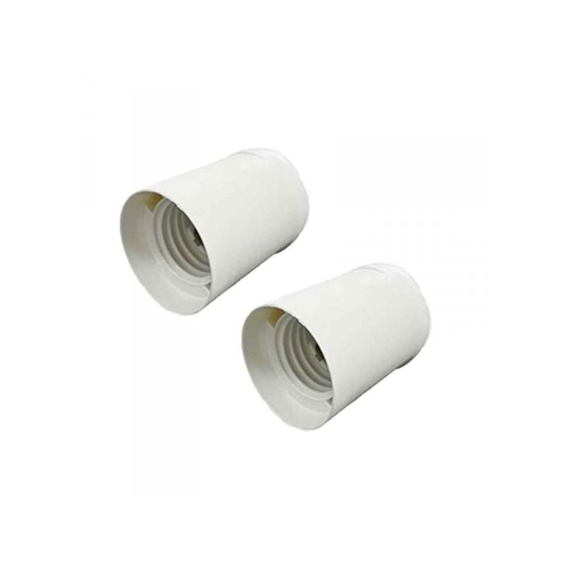 foto del prodotto 2 pezzi portalampade e27, portalampada in termoplastico bianco cilindro