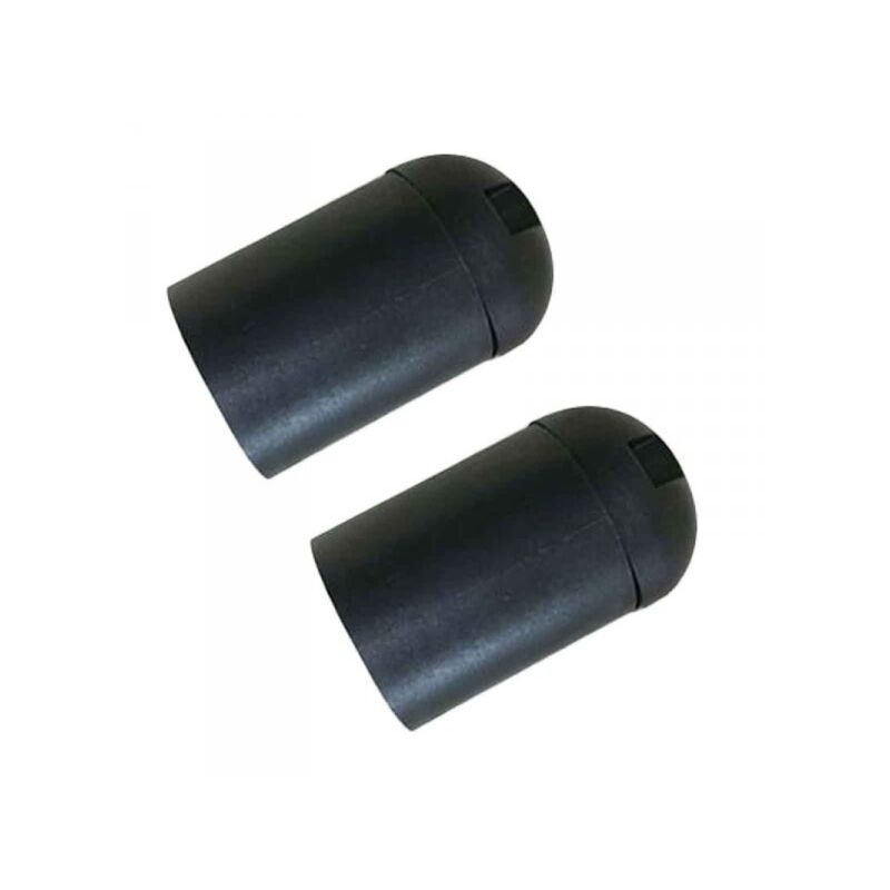 foto del prodotto 2 pezzi portalampade e27, portalampada in termoplastico nero slim cilindro
