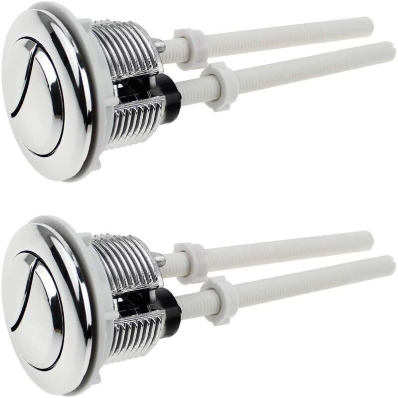 foto del prodotto 2 pezzi pulsanti per wc pulsante di scarico doppio 38 mm pulsanti per serbatoio wc placcati argento cromato standard lablanc