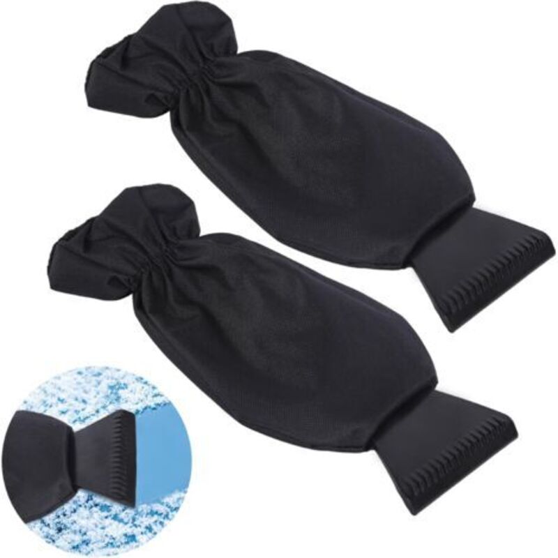 foto del prodotto 2 pezzi raschietto per finestrini auto, sbrinatore per finestrini auto, tergivetro per parabrezza auto con guanto raschietto per parabrezza auto per