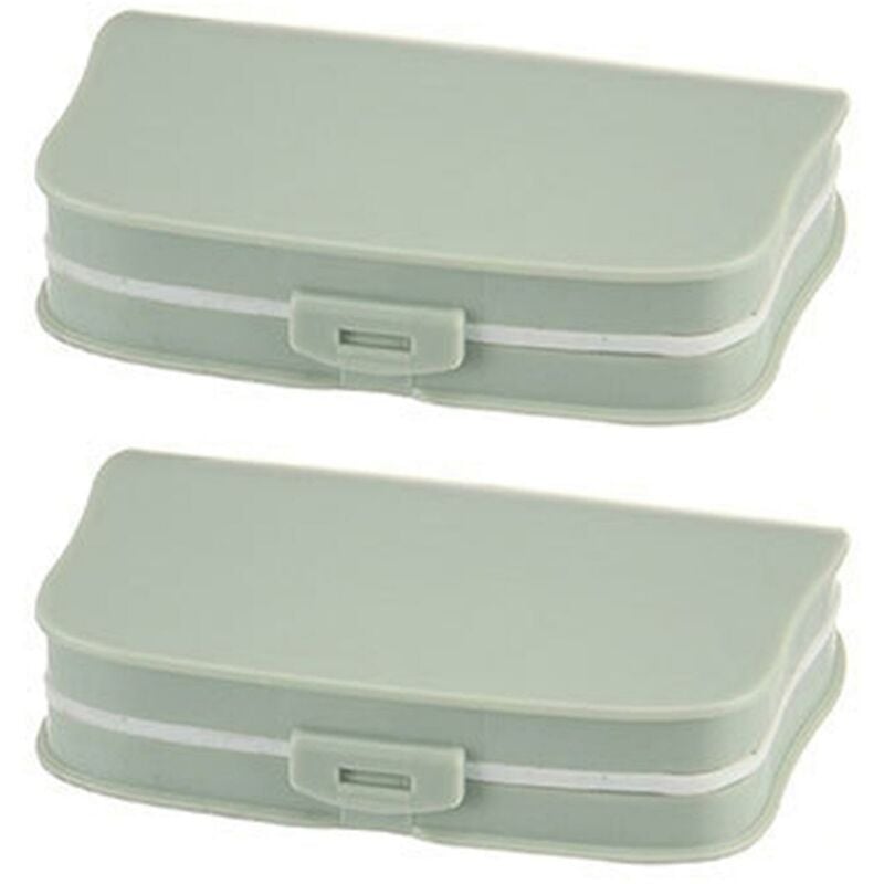 foto del prodotto 2 pezzi rettangolare a doppio strato 4 griglia porta tablet portapillole organizer box