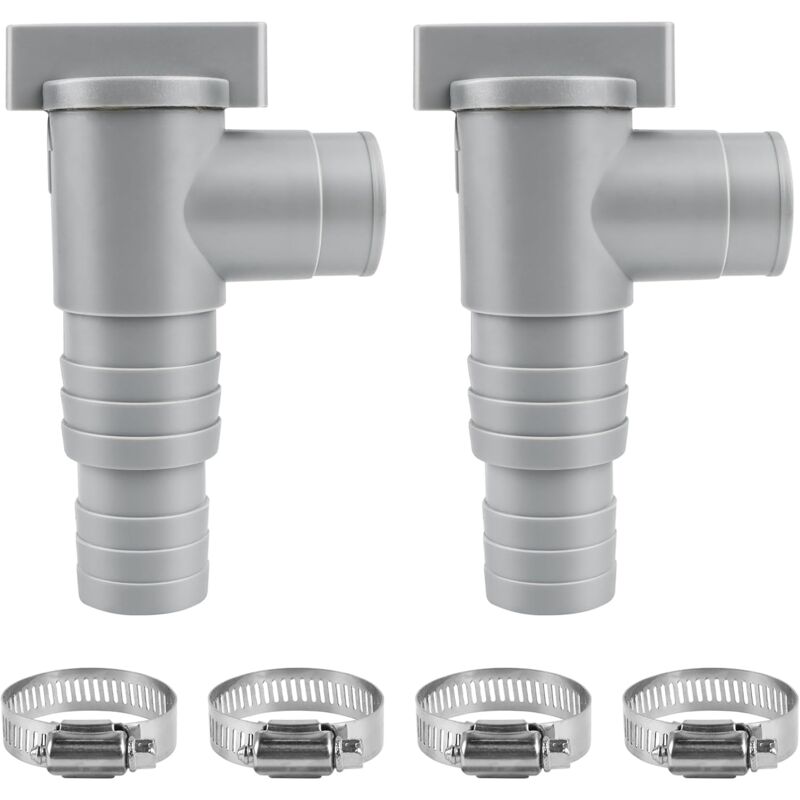 foto del prodotto 2 pezzi valvola di intercettazione per piscina valvola di manutenzione piscina da 32 mm con 4 fascette stringitubo accessori per la manutenzione
