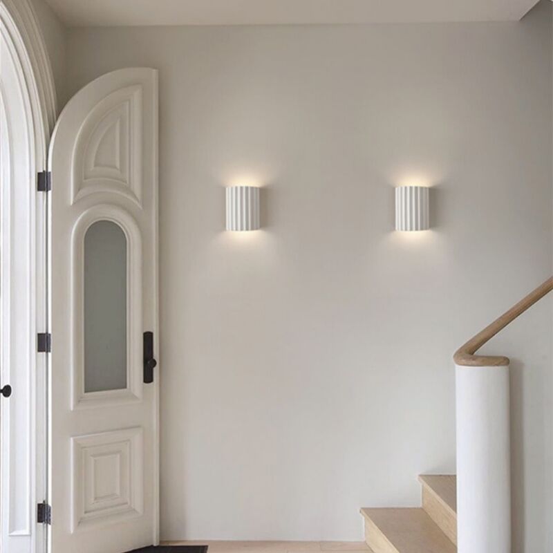 foto del prodotto 2 pezzi vintage applique da parete interno lampade da parete bianco latteo lampada a muro luce bianca calda