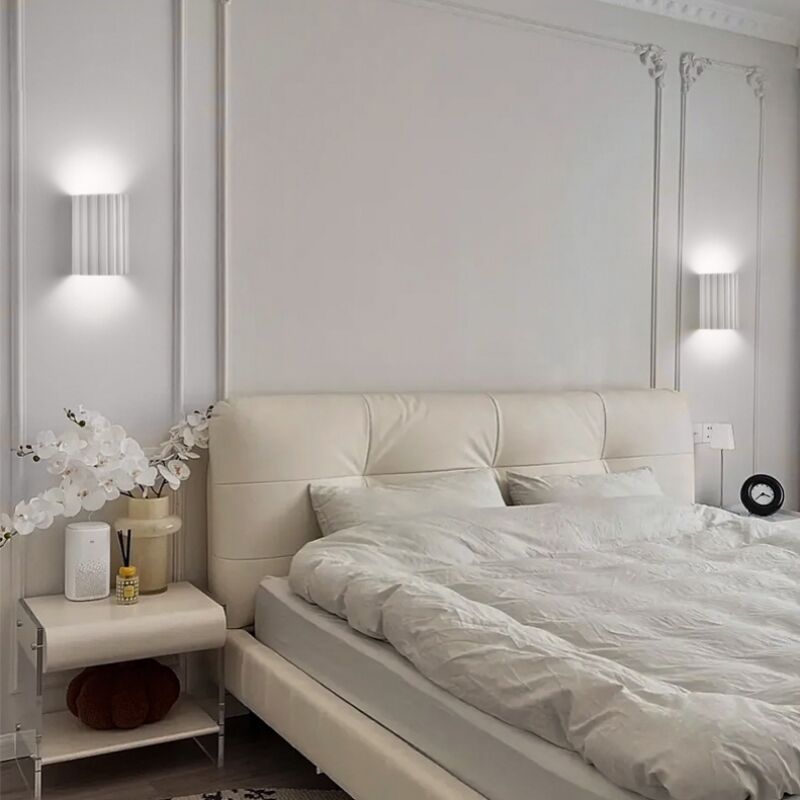 foto del prodotto 2 pezzi vintage applique da parete interno lampade da parete bianco latteo lampada a muro luce bianca fredda