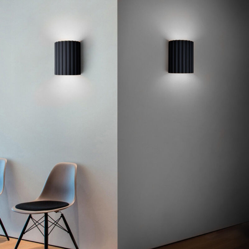 foto del prodotto 2 pezzi vintage applique da parete interno lampade da parete grigio lampada a muro luce bianca fredda