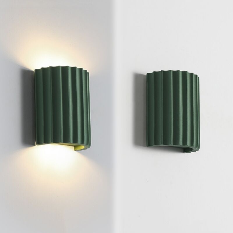 foto del prodotto 2 pezzi vintage applique da parete interno lampade da parete verde lampada a muro luce bianca calda