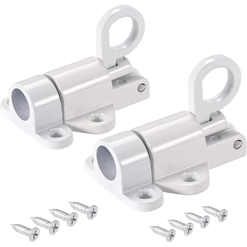 foto del prodotto 2 pieces aluminum latch, bounce latch, spring bounce latch lock latch, for window shed gate toilet bedroom white