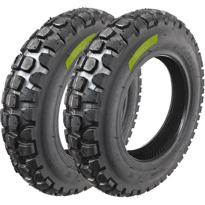 foto del prodotto 2 pneumatici 3.50 10 copertoni 6pr cross tassellati tubeless x ape piaggio vespa px 125 primavera 150 200