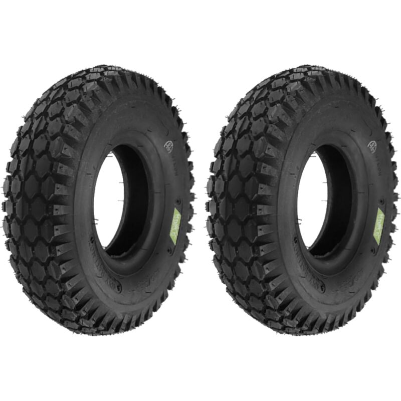 foto del prodotto 2 pneumatici 4.10 3.50 4 copertoni 4pr gomme tosaerba ricambio carrello a mano