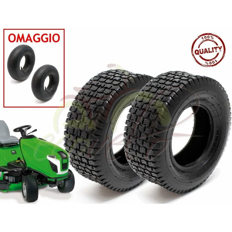 foto del prodotto 2 pneumatici camere d aria 15 x 6.00 6 rinforzati per trattorino tosaerba gomme copertoni giardinaggio garden union