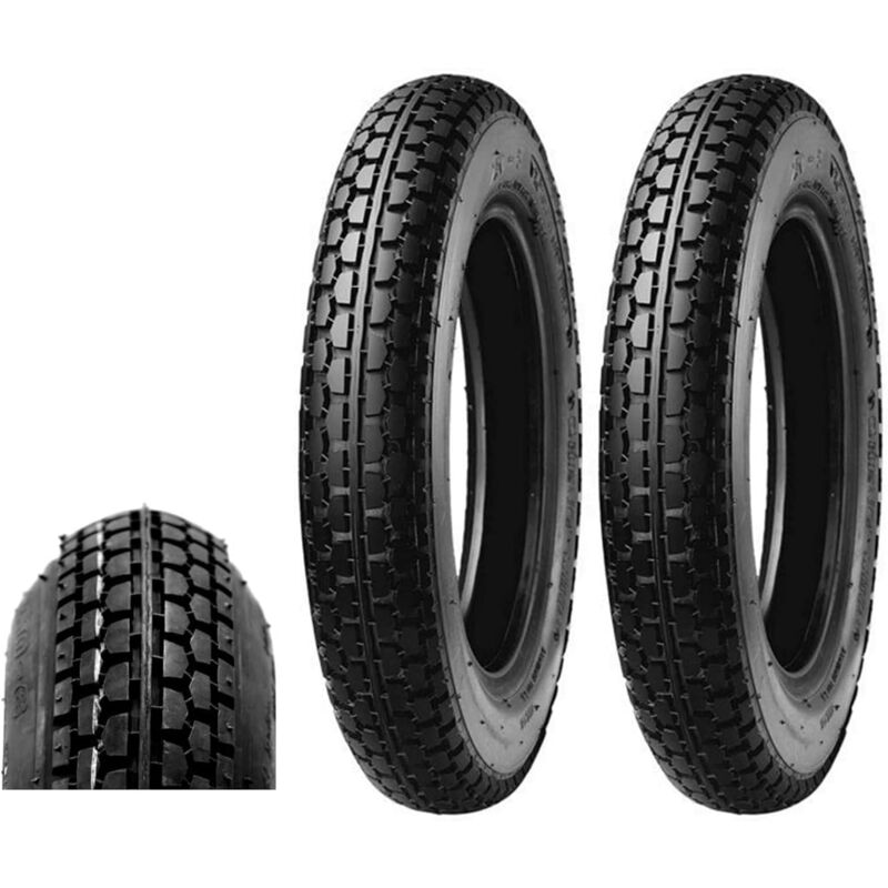 foto del prodotto 2 pneumatici duro 2.50 8 hft216 tt copertoni 4pr gomme ruota scooter moto industriale anteriore posteriore ecovelo