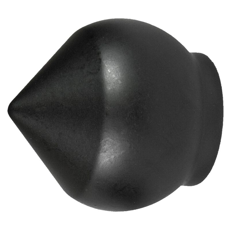 foto del prodotto 2 pomoli neri a bulbo terminale per tubo tende diametro 20 mm