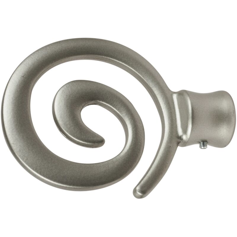 foto del prodotto 2 pomoli nichel a spirale terminale per tubo tende diametro 20 mm