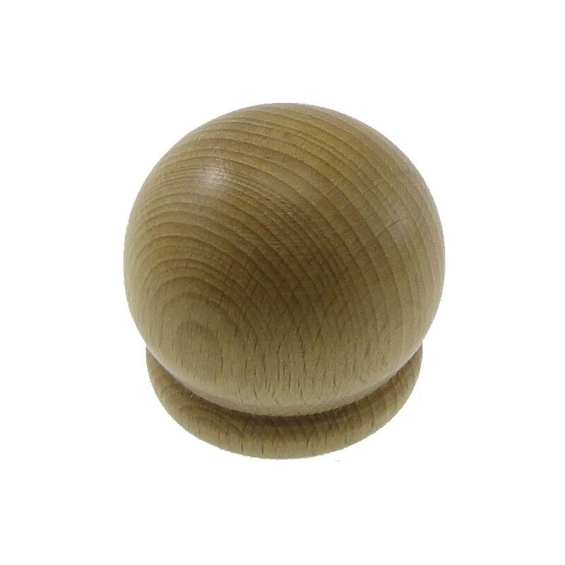foto del prodotto 2 pomoli palla per bastone 28mm colore naturale.