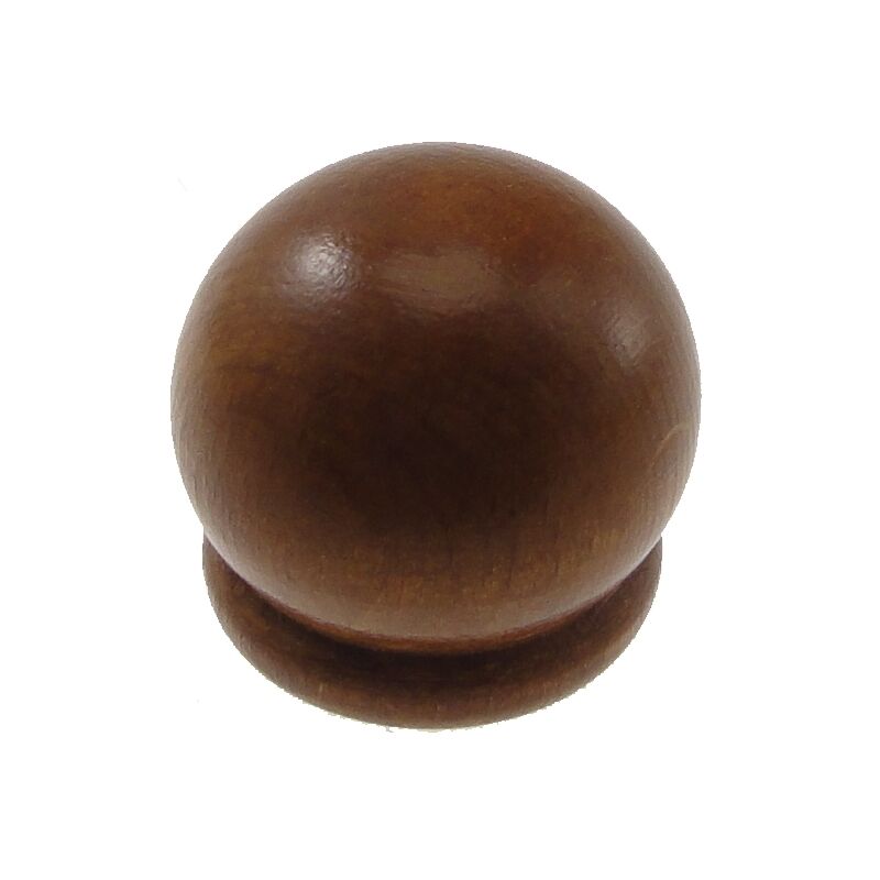 foto del prodotto 2 pomoli palla per bastone 28mm colore teak.