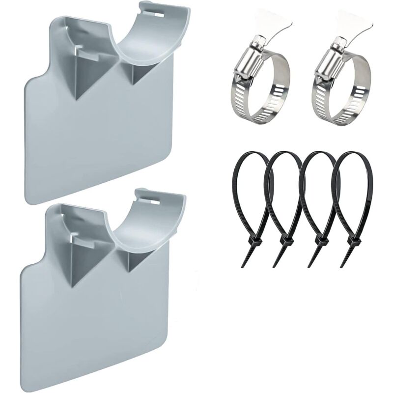 foto del prodotto 2 pool hose holders, for 30 mm to 38 mm hoses, resistant to breaks, tears, punctures grey 