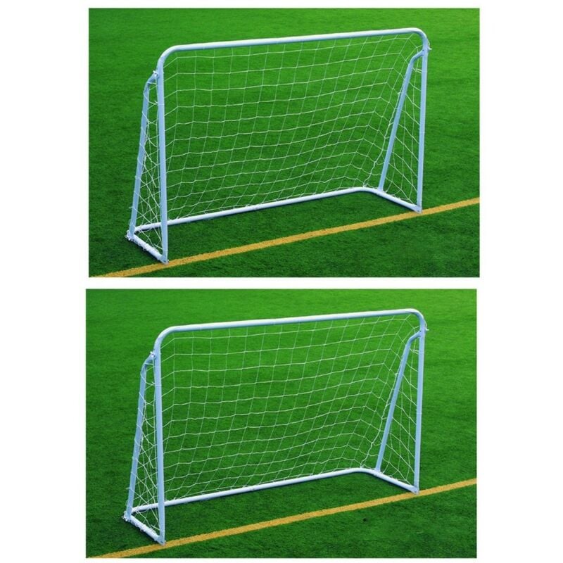 foto del prodotto 2 porte da calcio 180x60x120 in acciaio con rete soccer goal calcetto