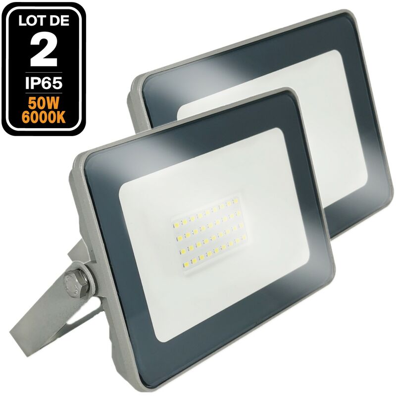 foto del prodotto 2 proiettori led proline da 50w bianco freddo 6500k ad alta luminosit 