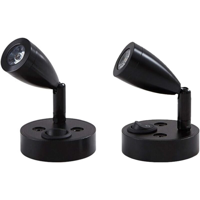 foto del prodotto 2 pz 12 v led faretto comodino parete lampada da lettura interruttore regolabile camper caravan van caravan luce interna per barca camper nero,