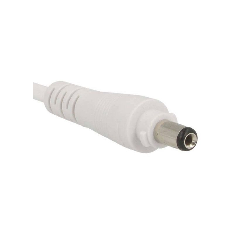 foto del prodotto 2 pz connettori spinotto maschio dc con blocco sicurezza 5,5mm x 2,1mm bianco