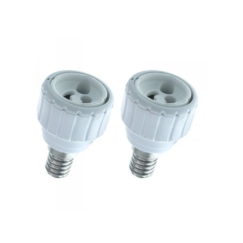 foto del prodotto 2 pz convertitore adattatore portalampada per lampada attacco da e14 a gu10