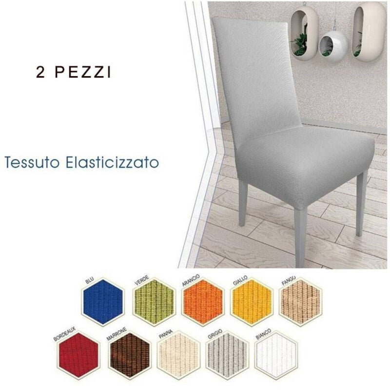 foto del prodotto 2 pz coprisedia in tessuto elasticizzato copri schienale vari colori lavabile - - trade shop traesio